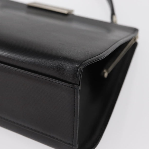 VALENTINO Hand Bag Leather Black Gold Auth bs32449