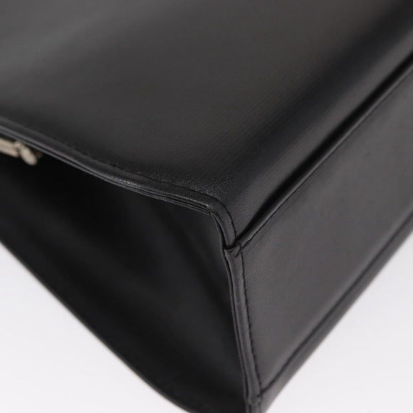 VALENTINO Hand Bag Leather Black Gold Auth bs32449