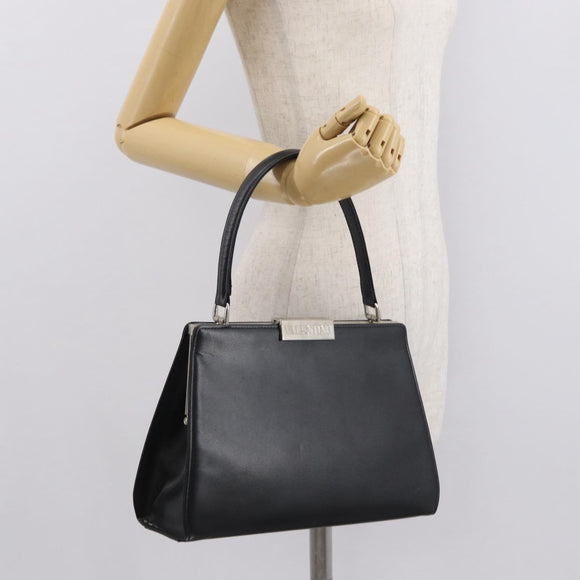 VALENTINO Hand Bag Leather Black Gold Auth bs32449