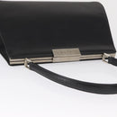 VALENTINO Hand Bag Leather Black Gold Auth bs32449-7