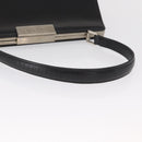 VALENTINO Hand Bag Leather Black Gold Auth bs32449-8