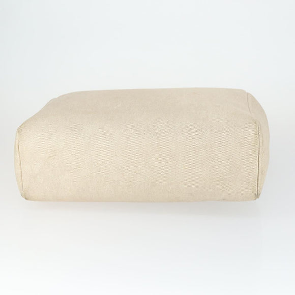 HERMES Herbag Hand Bag Coated Canvas Beige Silver Auth bs32455