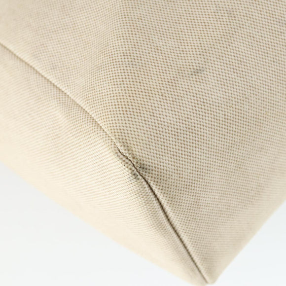 HERMES Herbag Hand Bag Coated Canvas Beige Silver Auth bs32455