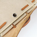HERMES Herbag Hand Bag Coated Canvas Beige Silver Auth bs32455-19