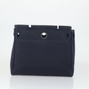 HERMES Herbag Hand Bag Coated Canvas Beige Silver Auth bs32455-25