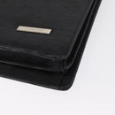 SAINT LAURENT Business Bag Leather Black Silver Auth bs32456-9