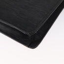 SAINT LAURENT Business Bag Leather Black Silver Auth bs32456-16