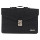 SAINT LAURENT Business Bag Leather Black Silver Auth bs32456-13