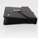 SAINT LAURENT Business Bag Leather Black Silver Auth bs32456-3
