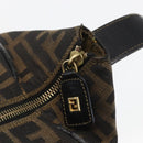 FENDI Zucca Canvas Hand Bag Black Brown Auth bs32457-10