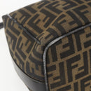 FENDI Zucca Canvas Hand Bag Black Brown Auth bs32457-13