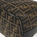 FENDI Zucca Canvas Hand Bag Black Brown Auth bs32457-14