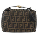 FENDI Zucca Canvas Hand Bag Black Brown Auth bs32457-2