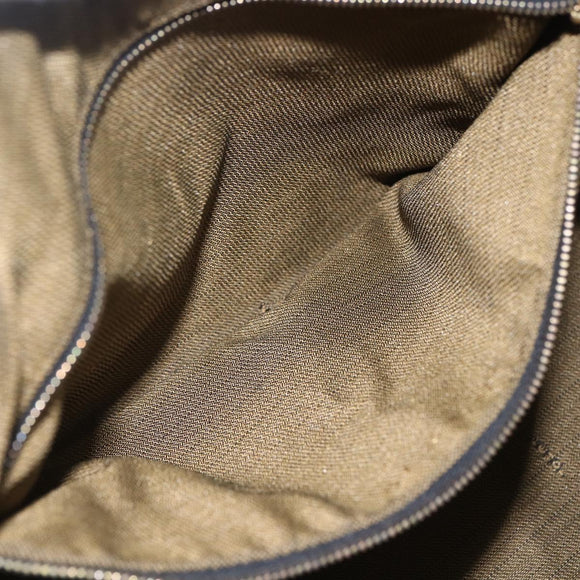 FENDI Zucca Canvas Hand Bag Black Brown Auth bs32457