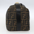 FENDI Zucca Canvas Hand Bag Black Brown Auth bs32457-4