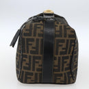 FENDI Zucca Canvas Hand Bag Black Brown Auth bs32457-5