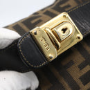 FENDI Zucca Canvas Hand Bag Black Brown Auth bs32457-7