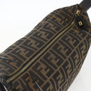 FENDI Zucca Canvas Hand Bag Black Brown Auth bs32457-9