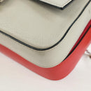 FENDI Chain Double Micro Baguette Shoulder Bag Leather Pink Silver Auth bs32459V-17