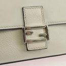 FENDI Chain Double Micro Baguette Shoulder Bag Leather Pink Silver Auth bs32459V-18