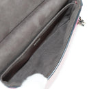 FENDI Chain Double Micro Baguette Shoulder Bag Leather Pink Silver Auth bs32459V-11