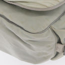 CHANEL Shoulder Bag Nylon Gray Silver CC Auth bs32460-14