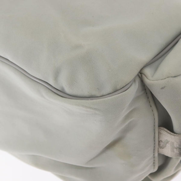 CHANEL Shoulder Bag Nylon Gray Silver CC Auth bs32460