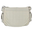 CHANEL Shoulder Bag Nylon Gray Silver CC Auth bs32460-13