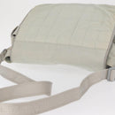 CHANEL Shoulder Bag Nylon Gray Silver CC Auth bs32460-6