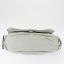 CHANEL Shoulder Bag Nylon Gray Silver CC Auth bs32460-5