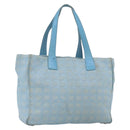 CHANEL New Travel Line Tote Bag Nylon Blue Silver CC Auth bs32461-1