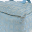 CHANEL New Travel Line Tote Bag Nylon Blue Silver CC Auth bs32461-16