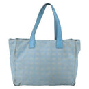 CHANEL New Travel Line Tote Bag Nylon Blue Silver CC Auth bs32461-2