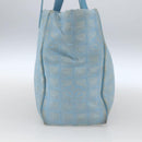 CHANEL New Travel Line Tote Bag Nylon Blue Silver CC Auth bs32461-3
