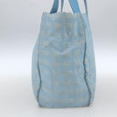 CHANEL New Travel Line Tote Bag Nylon Blue Silver CC Auth bs32461-4