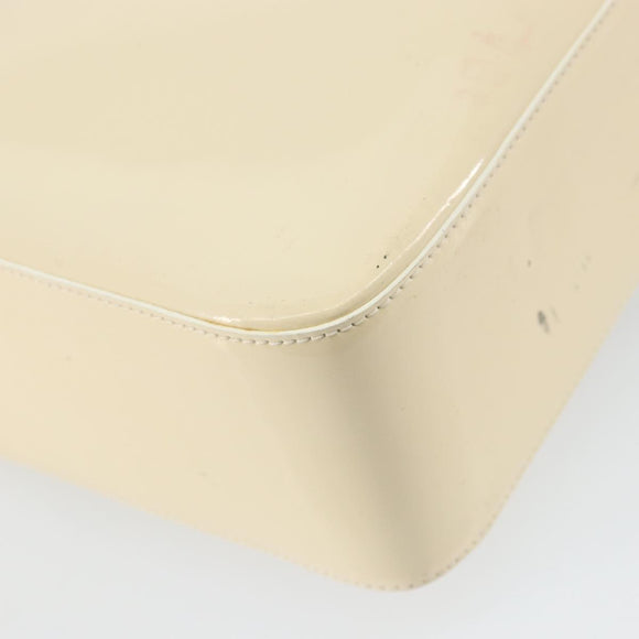 CHANEL Tote Bag Patent leather Beige Gold CC Auth bs32462