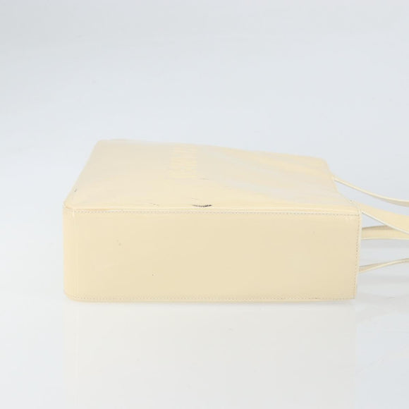 CHANEL Tote Bag Patent leather Beige Gold CC Auth bs32462