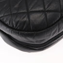 CHANEL Matelasse Schoudertas Nylon Zwart Zilver CC Auth bs32463-16
