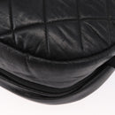 CHANEL Matelasse Schoudertas Nylon Zwart Zilver CC Auth bs32463-17