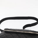 CHANEL Matelasse Schoudertas Nylon Zwart Zilver CC Auth bs32463-14