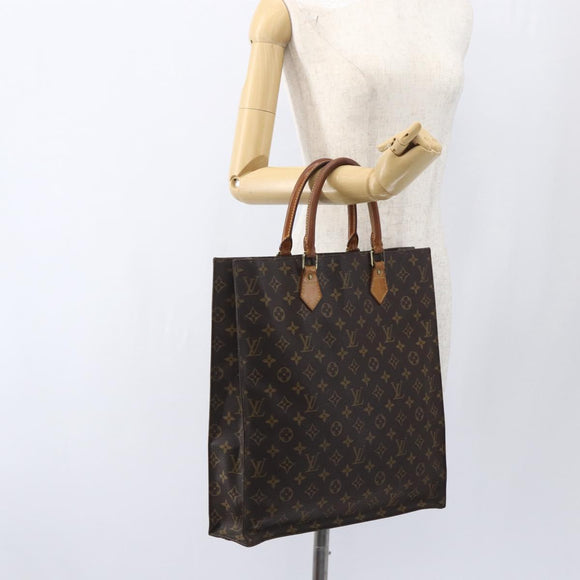 LOUIS VUITTON Monogram Sac Plat Hand Bag M51140 LV Auth bs32476