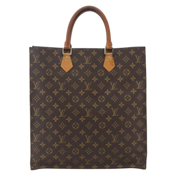 LOUIS VUITTON Monogram Sac Plat Hand Bag M51140 LV Auth bs32476