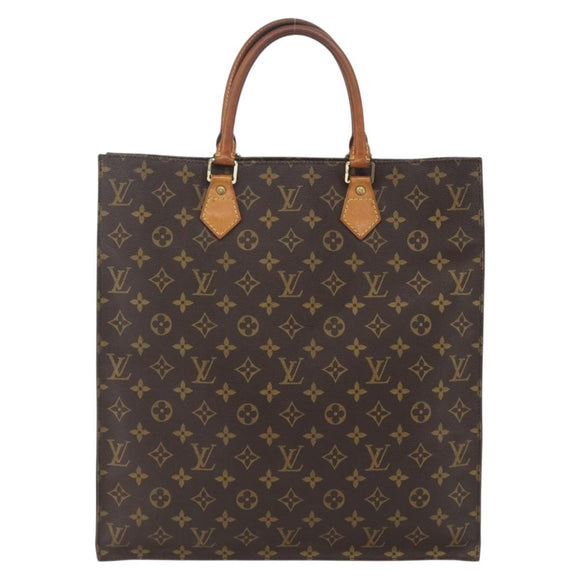 LOUIS VUITTON Monogram Sac Plat Hand Bag M51140 LV Auth bs32476