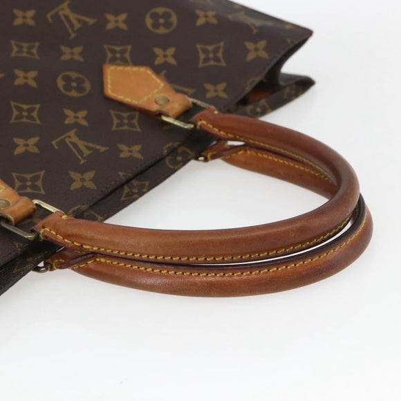 LOUIS VUITTON Monogram Sac Plat Hand Bag M51140 LV Auth bs32476