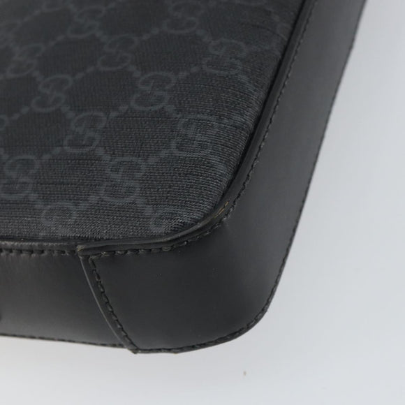 GUCCI GG Supreme Clutch Bag PVC Black Silver 495562 Auth bs32492