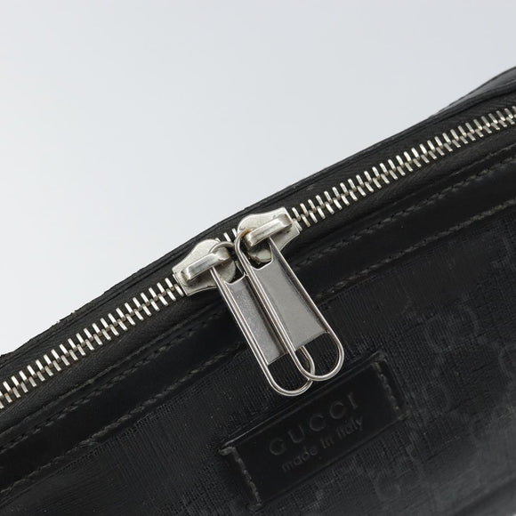 GUCCI GG Supreme Clutch Bag PVC Black Silver 495562 Auth bs32492