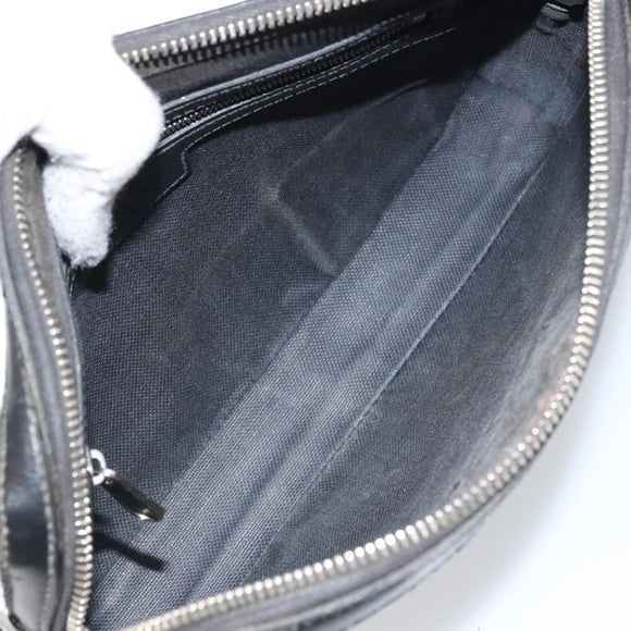 GUCCI GG Supreme Clutch Bag PVC Black Silver 495562 Auth bs32492