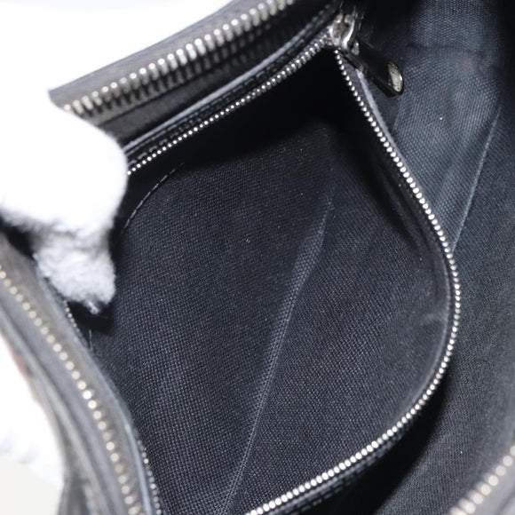 GUCCI GG Supreme Clutch Bag PVC Black Silver 495562 Auth bs32492