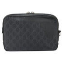 GUCCI GG Supreme Clutch Bag PVC Black Silver 495562 Auth bs32492-2