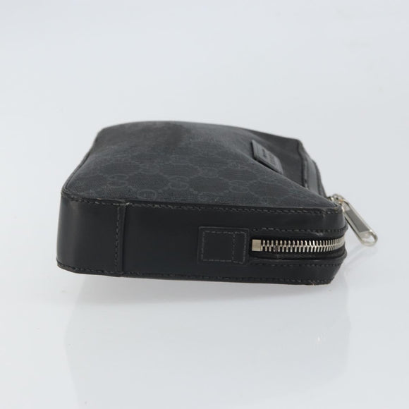 GUCCI GG Supreme Clutch Bag PVC Black Silver 495562 Auth bs32492